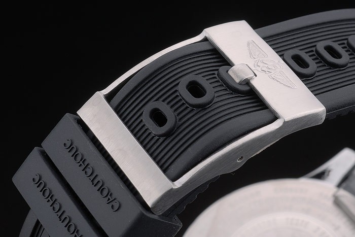 Bracelet Caoutchouc Noir Pour Montre Breitling - 26 Mm De Large - Occasion